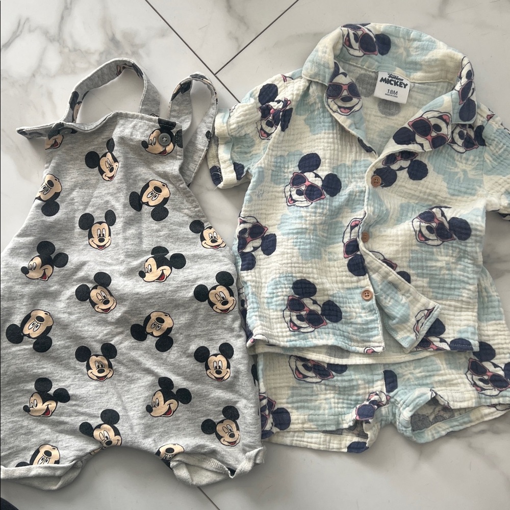 Disney Mickey Mouse Kids overall and 2 piece set!